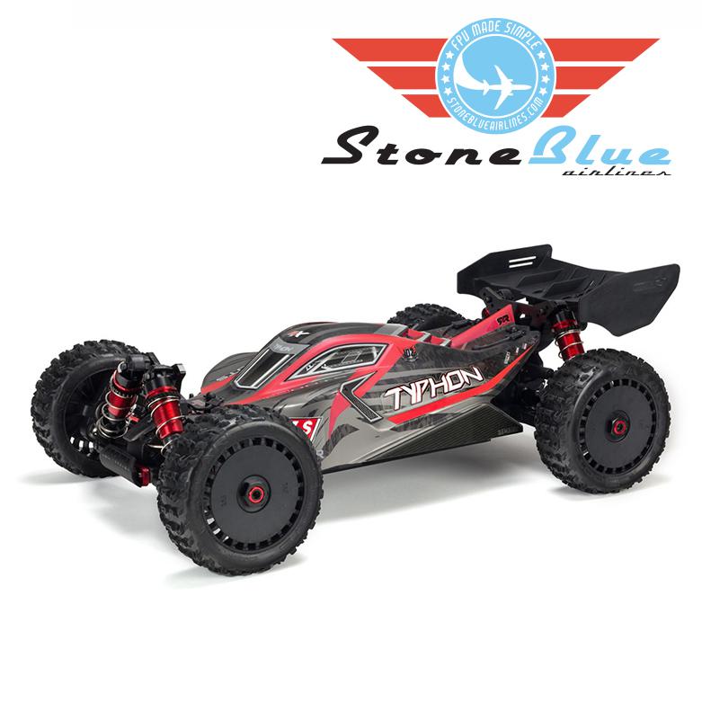 Arrma 1/8 TYPHON 6S BLX 4WD Brushless Buggy Red-Grey – Stone Blue