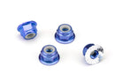 Traxxas Nuts, 4mm aluminum,serrated, flanged nylon locking 1747r