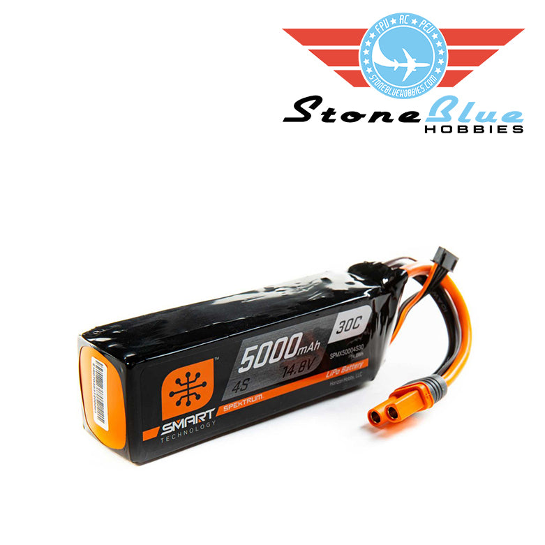 Spektrum 14.8V 5000mAh 4S 30C Smart LiPo Battery: IC5