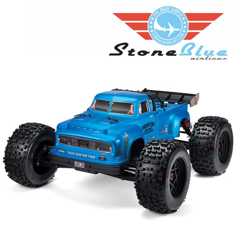 Arrma 1/8 NOTORIOUS 6S BLX 4WD Brushless Classic Stunt Truck, Blue