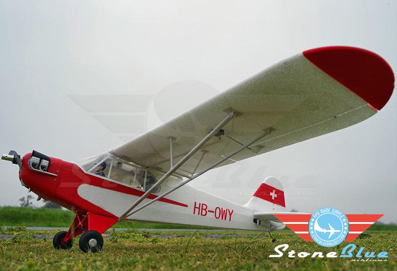 FMS Piper J-3 Cub V4 PNP with Floats, 1400mm - Backorder Call before ordering