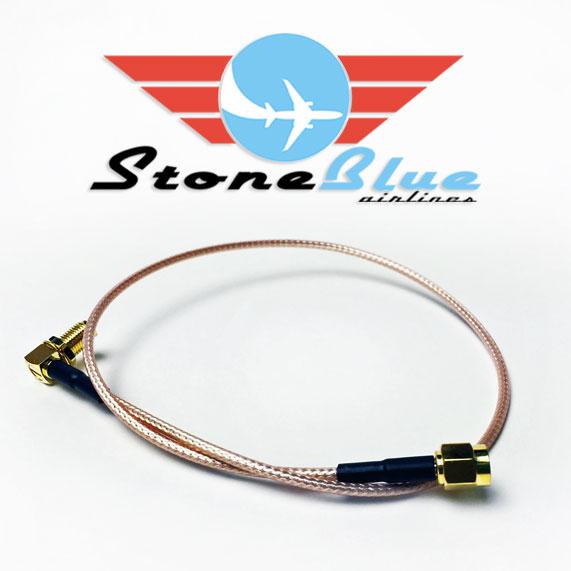 16" Right Angle SMA Male to SMA Female Extension Cable (1pc)